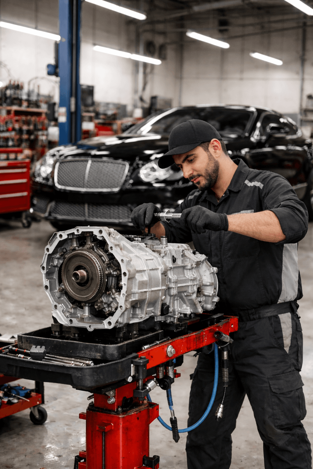 صورة لجيربوكس سيارة ألمانية يتم إصلاحه